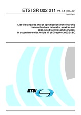 ETSI SR 002211-V1.1.1 (20.2.2004)