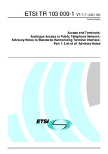 ETSI TR 103000-1-V1.1.1 (10.8.2001)