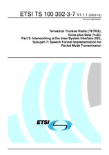 ETSI TS 100392-3-7-V1.1.1 (8.12.2003)