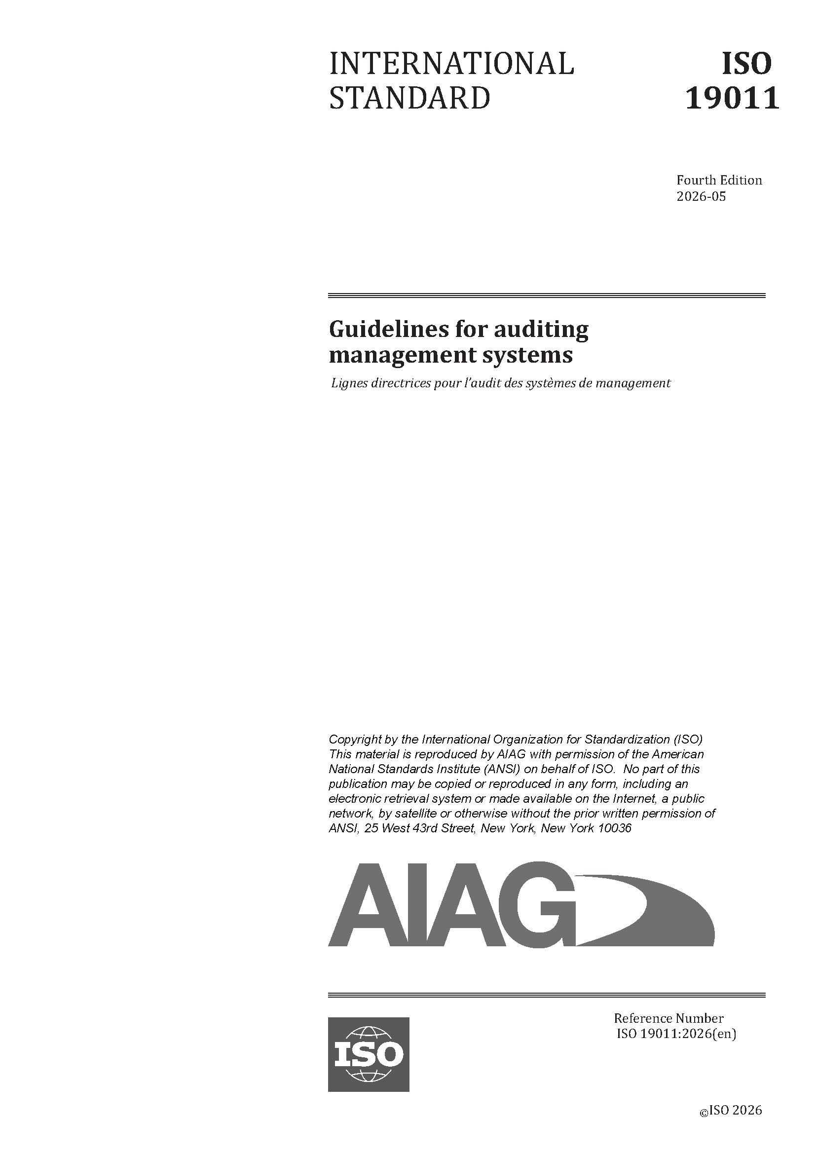 AIAG Guidelines for Auditing Management Systems (1.5.2026)