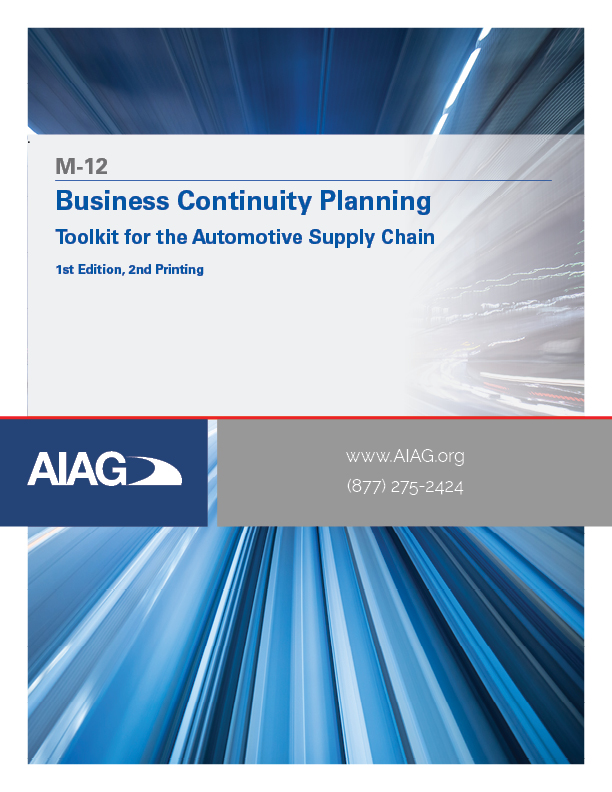 AIAG Business Continuity Planning for the Automotive Supply Chain (1.8.2023)